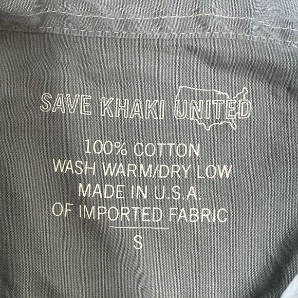 Save Khaki United SKU Button Up Shirt Men Small  Poplin Cotton Long Sleeve $160 - Picture 2 of 8
